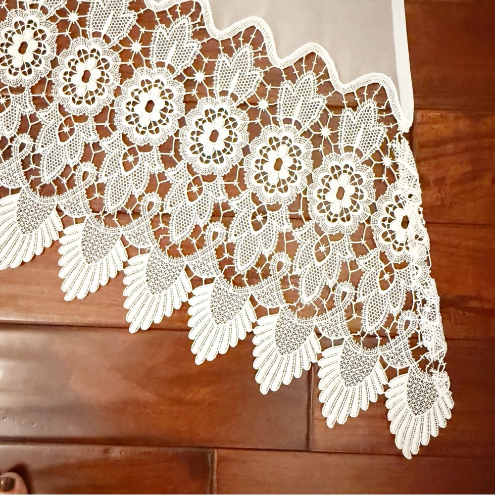 JCPenney Ivory Lace Valance Swag Curtain Vintage - Picture 3 of 5
